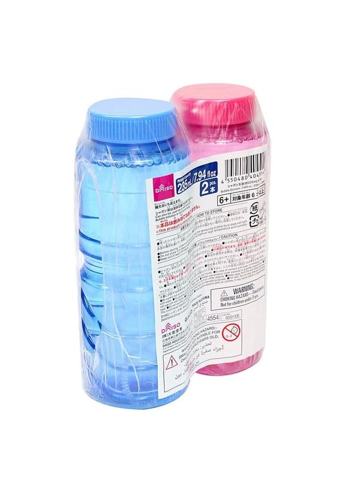 DAISO Bubble Solution - 7.94 Fl Oz - 235 mL - 2 Pcs Blue/Pink - Image 2